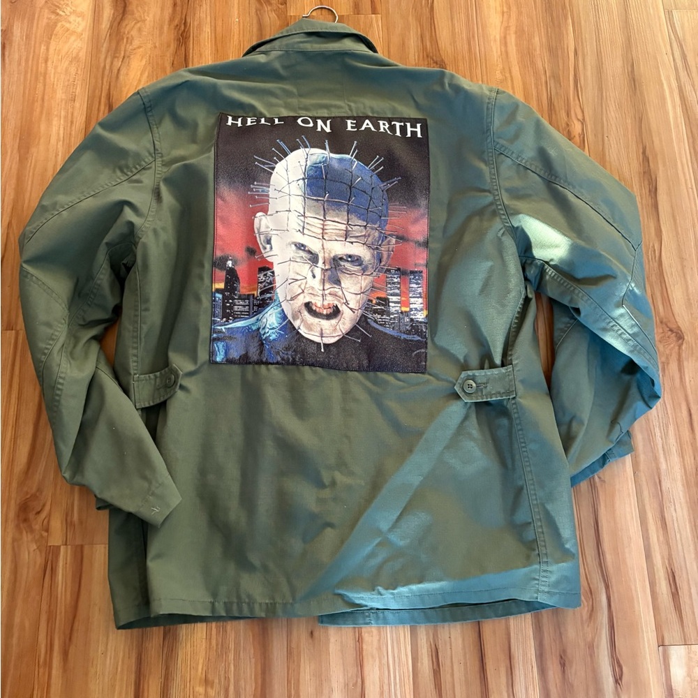 Supreme X Hellraiser Olive Graphic Military Jacket XL